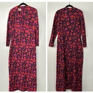 Vintage Liberty Circle Geometric Print Long Dress